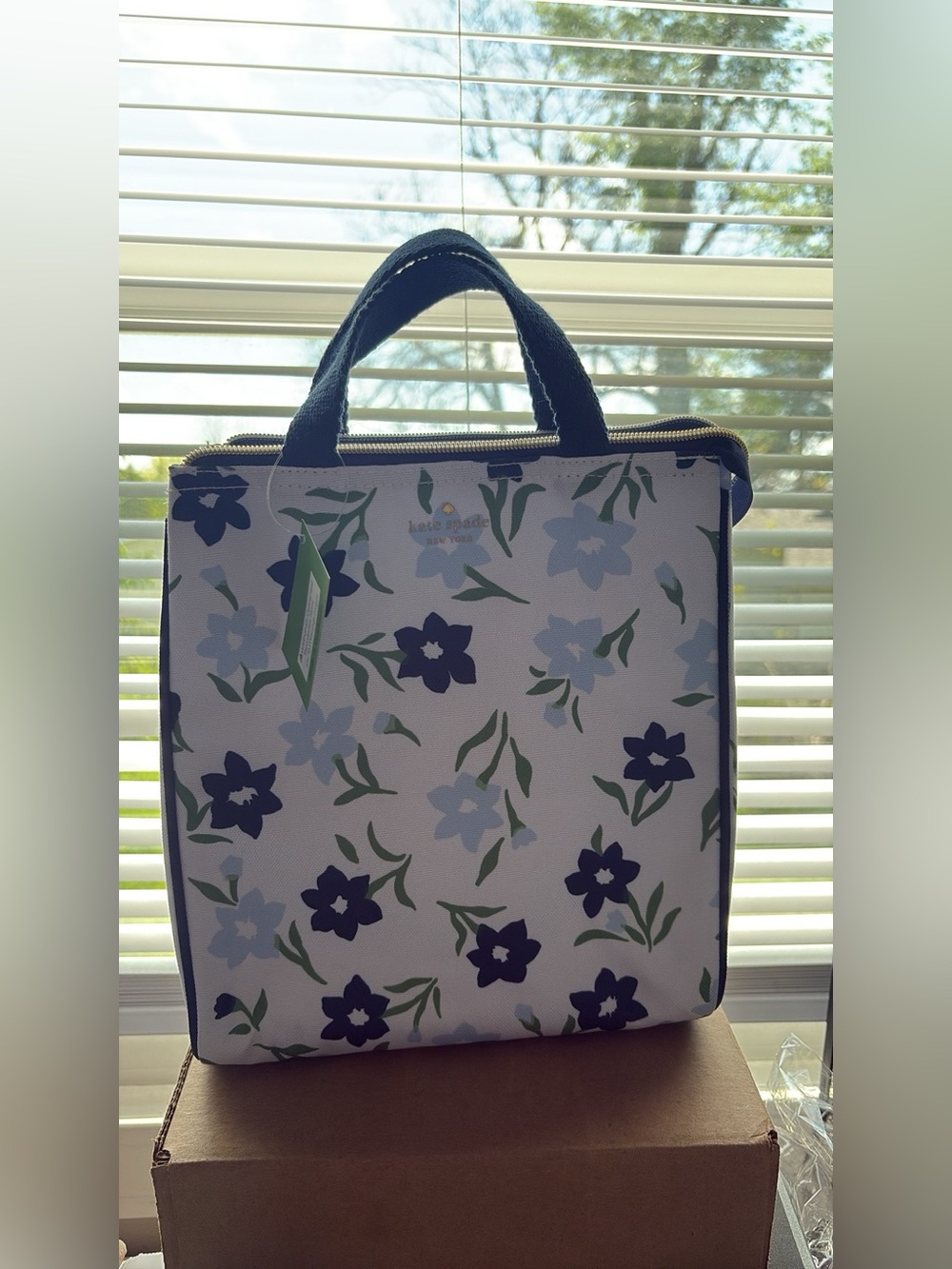 kate spade Navy Floral Canvas lunch tote - Picture 2 of 2